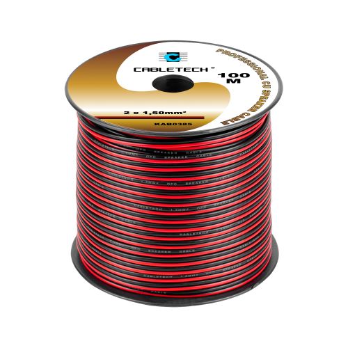 Cabletech 1,5mm černý a červený reproduktorový kabel KAB0385