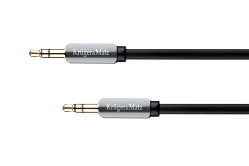 Kabel 3,5mm Jack - 3,5mm Jack Kruger&Matz 1,5m stříbrný KM0338