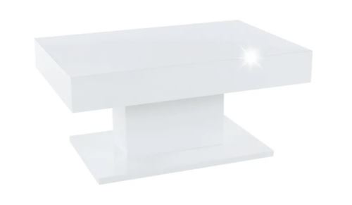 Kondela 205718 Konferenční stůl s úložným prostorem bílá DIKARO vysoký lesk 60 x 90 x 37 cm