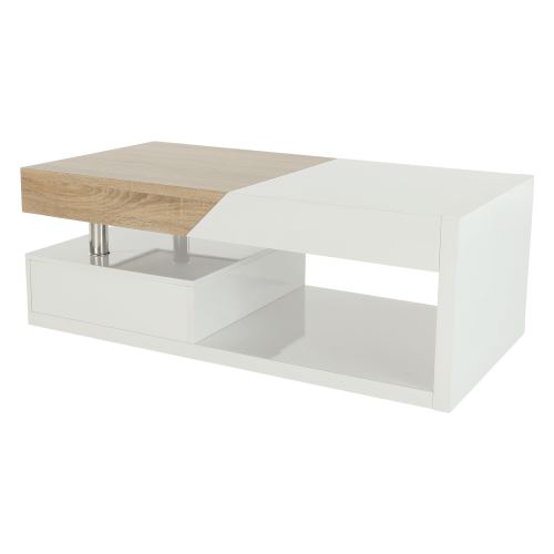 Kondela 205717 Konferenční stolek, bílý lesk MELIDA 60 x 120 x 43 cm