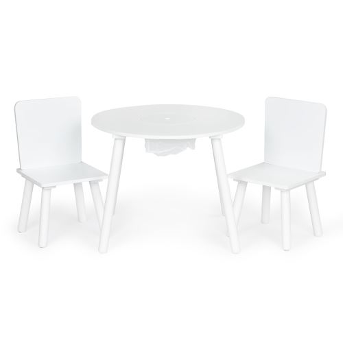 Ecotoys WH135 Dětský stůl se dvěma židlemi bílá barva