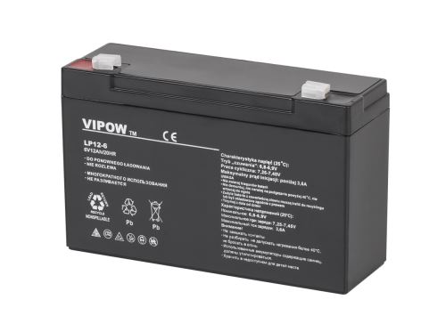 Vipow gelová baterie Vipow 6V 12Ah černá BAT0201