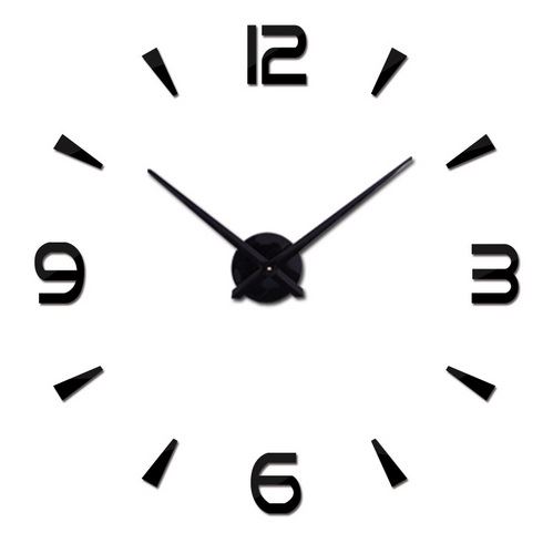 KIK KX7847 Nástěnné hodiny velké 80-120 cm černé 4 číslice