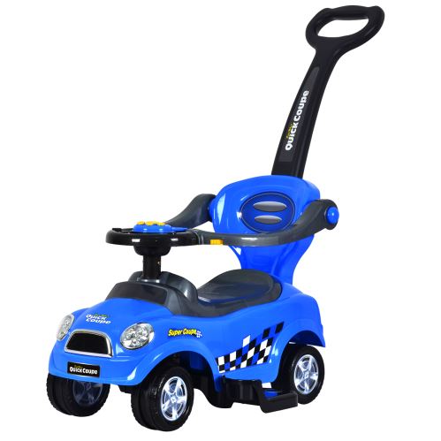 MULTISTORE 321 niebieski Dětské odrážedlo s rukojetí - modré auto