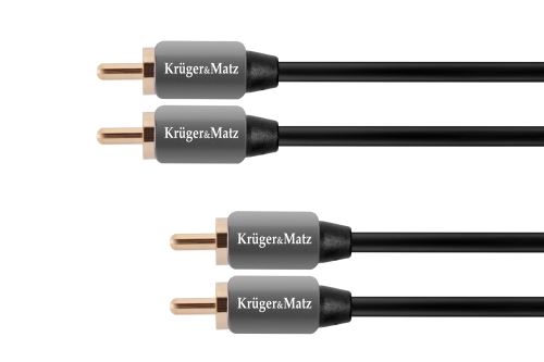Kruger & Matz  2RCA-2RCA kabel 3,0m šedá KM0306