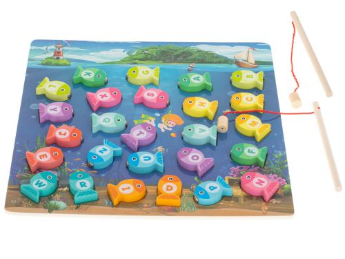 KIK Dřevěná rybářská hra s magnety LOVENÍ KX5954