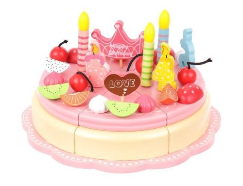Iso Trade 11223 Dřevěný narozeninový dort, růžový 14797