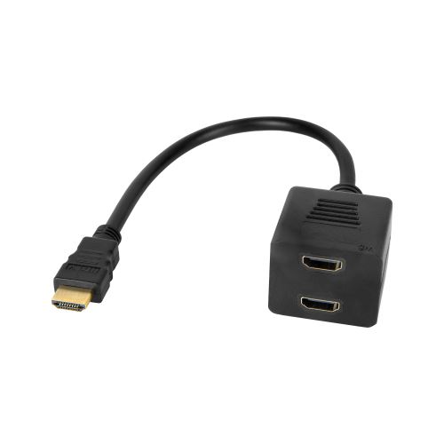 Cabletech Adaptér HDMI - 2x HDMI zásuvka 20 cm černý KOM0950