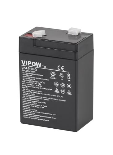 Vipow 6V 4,5Ah HQ gelová baterie černá BAT0202