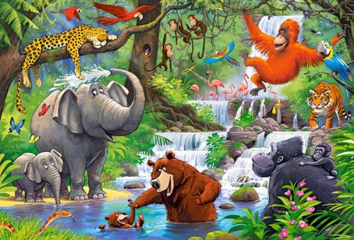 Castorland KX4792 Puzzle 40 dílků Maxi Jungle Animals - Zvířata v džungli