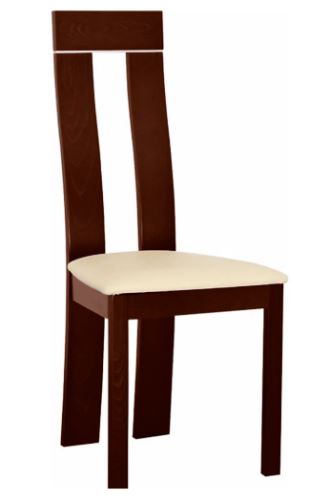 Kondela 36484 Dřevěná židle ořech, ekokůže béžová DESI
