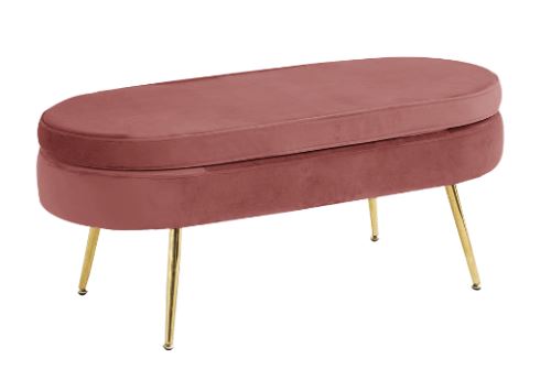 Kondela 293846 Luxusní taburet růžová Velvet látka, chrom zlatá Art-deco NOBLIN TABURET TYP 2