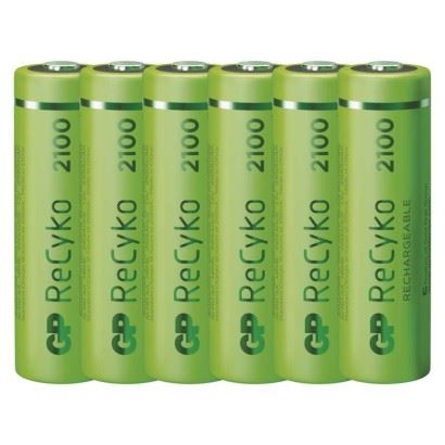 GP Nabíjecí baterie ReCyko 2100 AA (HR6) B2121V, 6 ks, zelené 1032226210