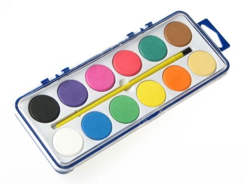 Indecor X10892 Vodové barvy 12 barev se štětcem v krabičce