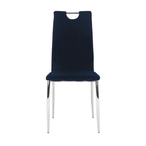 Kondela 285433 Jídelní židle modrá Velvet látka, chrom OLIVA NEW