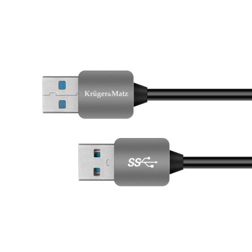 Zástrčka kabelu USB3.0 - zástrčka Kruger & Matz 1m černý KM0337