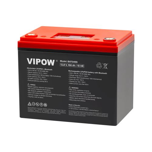 Vipow BAT0499 Baterie Bluetooth LiFePO4 100Ah.