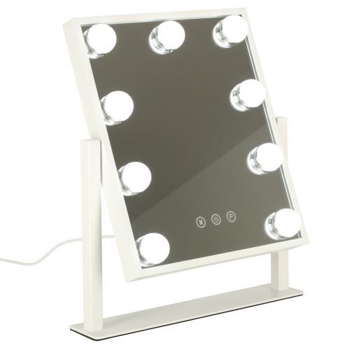 KIK KX3942 USB Zrcátko na líčení s LED žárovkami 25x30 cm