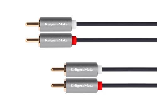 2RCA-2RCA 3m Kruger & Matz základní kabel šedý KM1211