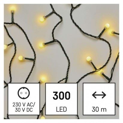 EMOS Lighting LED vánoční cherry řetěz – kuličky D5AW04, 30 m, teplá bílá, časovač 1550050002