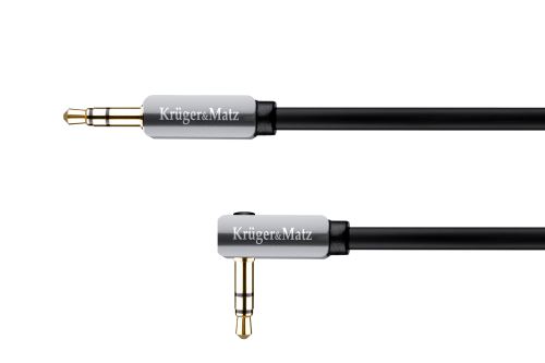 Kabelová zástrčka - přímá zástrčka 3,5 stereo jack 1.0m Kruger & Matz černá KM0312