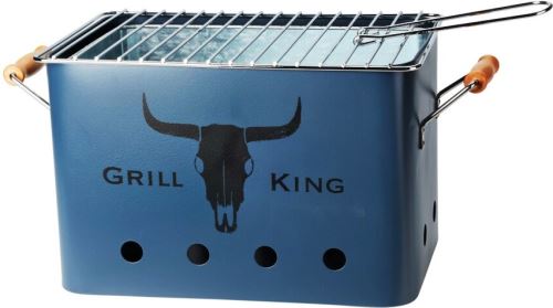 PROGARDEN KO-C83000120 Přenosný gril na dřevěné uhlí GRILL KING 43 x 20 cm modrá