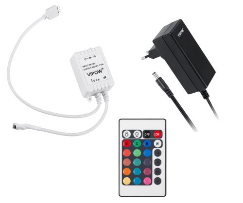 Vipow Sada osvětlení (LED kabel 150x5050SMD + zdroj + ovladač barev) 5m URZ3321