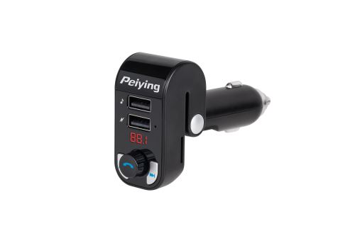 Peiying Vysílač do auta s funkcí bluetooth (2 USB zásuvky) černý URZ0466
