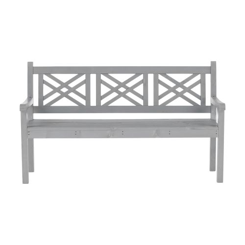 Kondela 277764 Dřevěná zahradní lavička, šedá, 150 cm, FABLA 58 x 150 x 88 cm