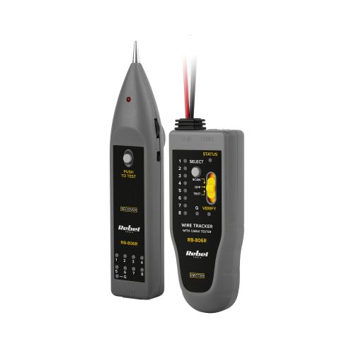 Tester telefonní linky (vyhledávač párů kabelů) REBEL RB-806R šedý MIE-RB-806R