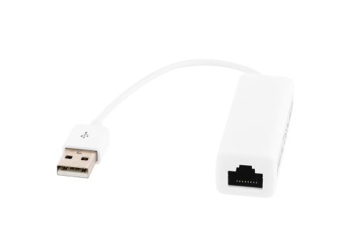Cabletech Adaptér síťové karty USB 2.0 RJ45 LAN 10/100 Mb, bílý KOM0986