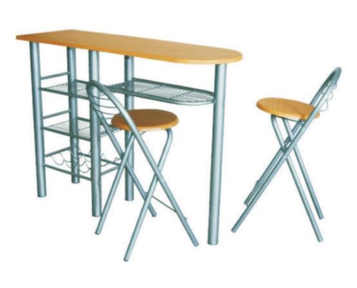Kondela 1008420 Komplet barový stůl, 2 židle buk 120x40 cm BOXER
