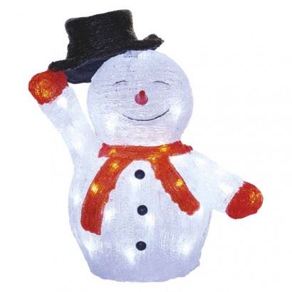 Emos LED vánoční sněhulák s kloboukem DCFC18, 36 cm, studená bílá 1550002025