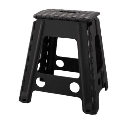 KIK KX4404_3 Protiskluzová skládací stolička 39 cm černá