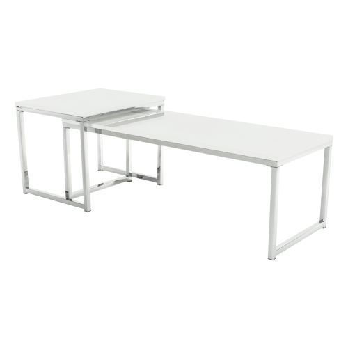 Kondela 252416 Konferenční stolky set 2 ks bílá extra vysoký lesk ENISA TYP 2