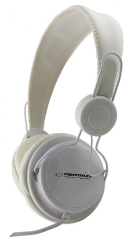 Esperanza Audio Stereo sluchátka s ovládáním hlasitosti, bílé EH148W