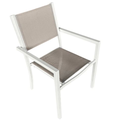 Kondela 371795 Zahradní stohovatelná židle bílá ocel, světle šedá DORIO