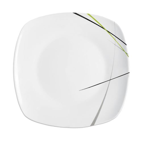 Orion 128256 porcelánový mělký hranatý talíř Green
