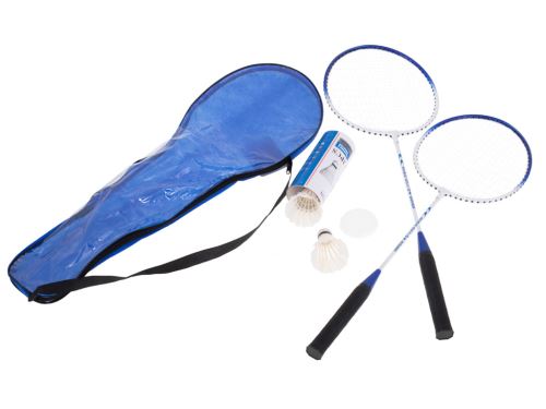 KIK Badmintonové rakety + pouzdro na raketky modrá KX5603