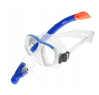 KIK Potápěčská maska na šnorchlování + sada šnorchlů modrá KX5573