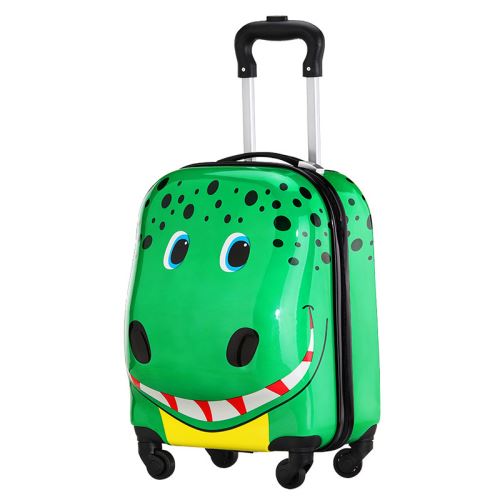 KIK KX3963_1 Dětský cestovní kufr na kolečkách krokodýl
