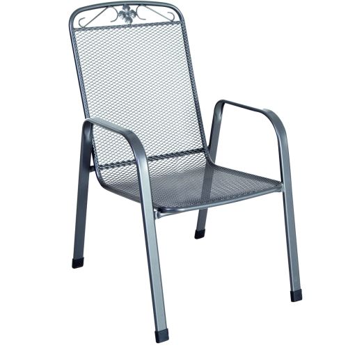 Stohovatelná židle z tahokovu, tmavě šedá 75 x 57 x 93 cm MWH Savoy 879000