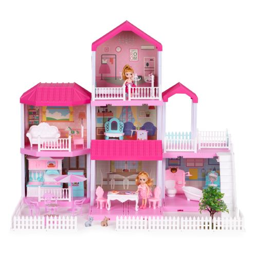 MULTISTORE HC480394 Velká skládací vila pro panenky růžová barva