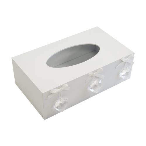 Indecor Box na papírové kapesníky dřevo bílý 26x16x9 cm X04790