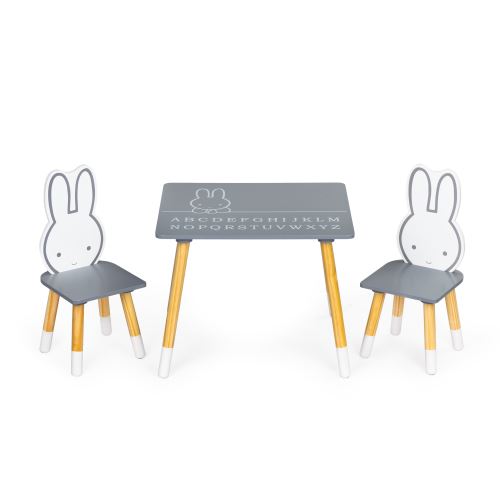 ECOTOYS WH141 Dětský stůl se 2 židlemi motiv králíček