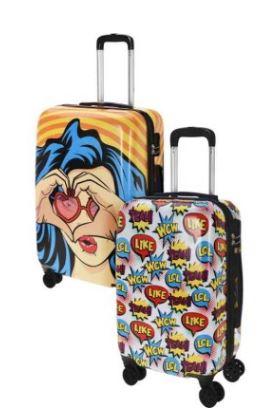 EXCELLENT KO-DG9001030 Cestovní kufr na kolečkách sada 2 ks motiv pop art