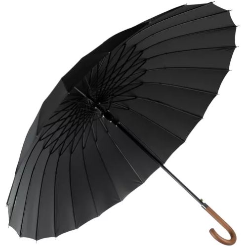Malatec 19367 Velký černý deštník 24 drátů 17378
