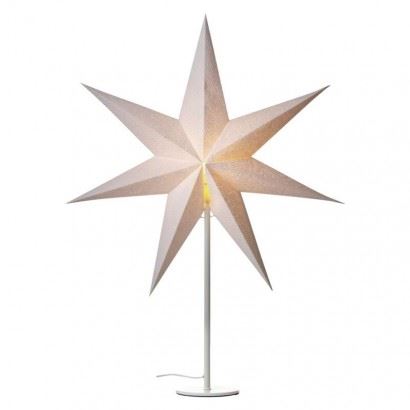 EMOS Lighting DCAZ06 Svícen na žárovku E14 s papírovou hvězdou bílý, 67x45 cm, vnitřní 1550005005
