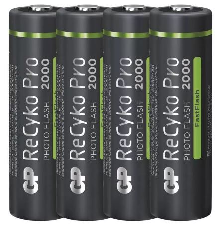 GP Nabíjecí baterie ReCyko Pro Photo Flash AA (HR6) B2420, 4 ks, černé 1033224201