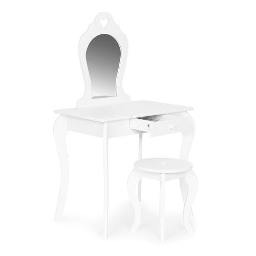 ECOTOYS FH-KF200011-W WHITE Velký dětský toaletní stolek se zrcadlem bílá barva